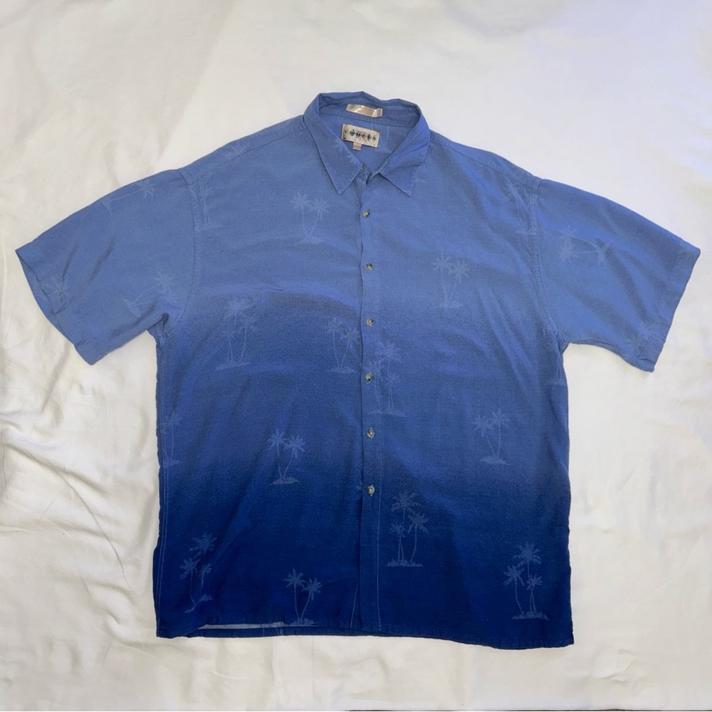 Cambria Moda Men’s Palm Tree Print Rayon Shirt, Size XL